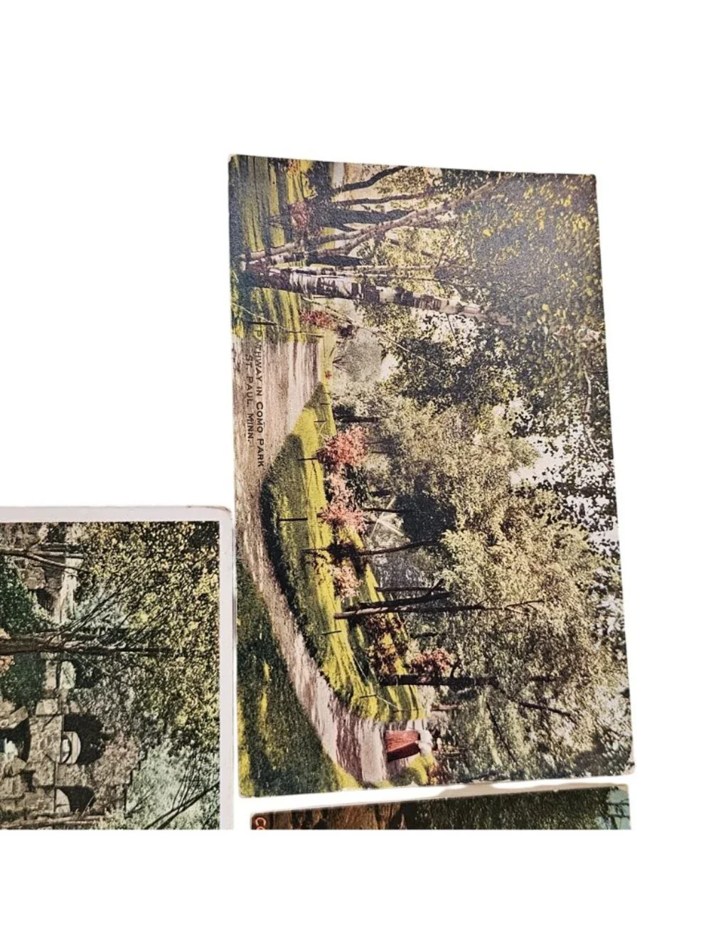 3 Minnesota Parks 1920s Postcards color Lithograph Cascade Como Conodan Park